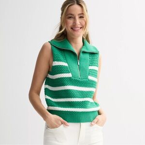Sonoma Goods For Life® Quarter-Zip Sweater Vest sleeveless collar size L NWT